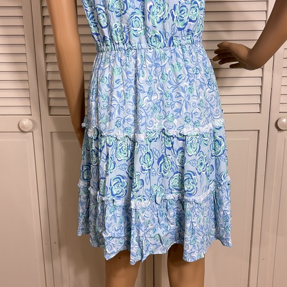 Sail to Sable Floral Mini Ruffled Blue Dress XS - Picture 10 of 13